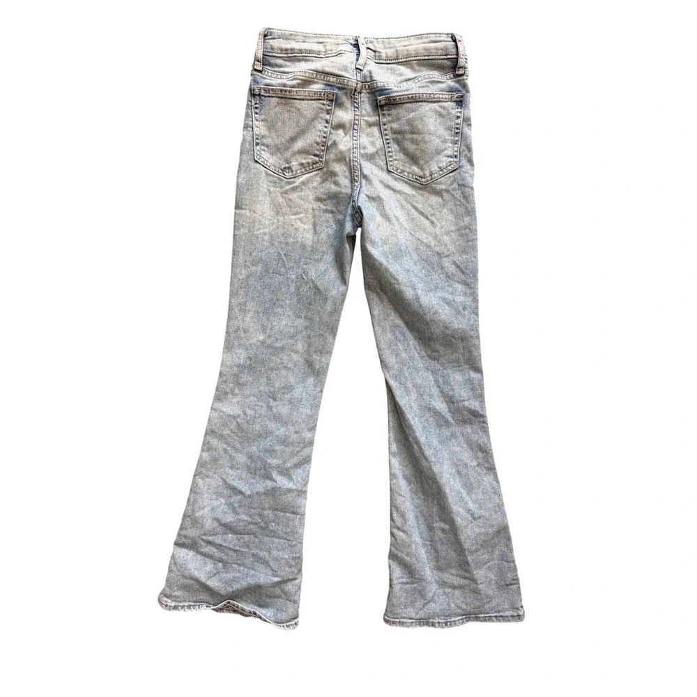 GAP Kids Girls 12 Light Wash Denim 70s Flare Jeans Distressed Look